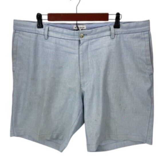 Peter Millar Chino Shorts Men’s Size 38 Blue Pastel Flat Front 9” Inseam Casual - Picture 1 of 8